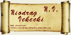 Miodrag Vekecki vizit kartica